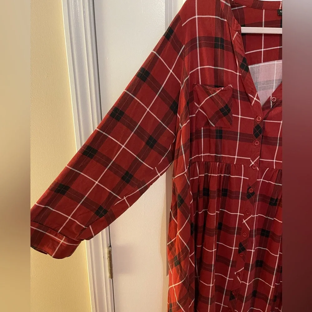Torrid red plaid dress size 2 (18/20) - Picture 7 of 7